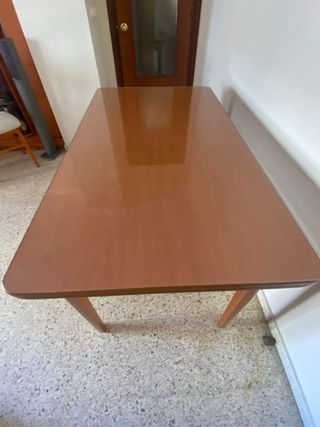 Mesa y 6 Sillas Comedor Madera con cristal 