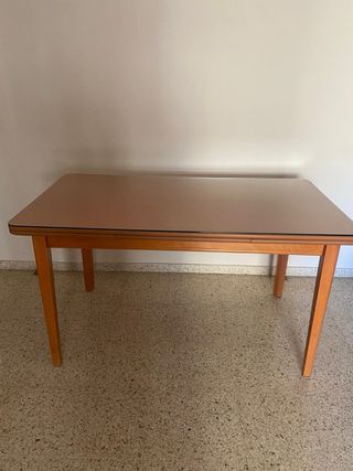 Mesa y 6 Sillas Comedor Madera con cristal 