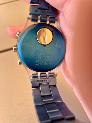 Reloj Swatch Irony Diaphane Cronógrafo Azul
