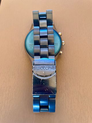 Reloj Swatch Irony Diaphane Cronógrafo Azul