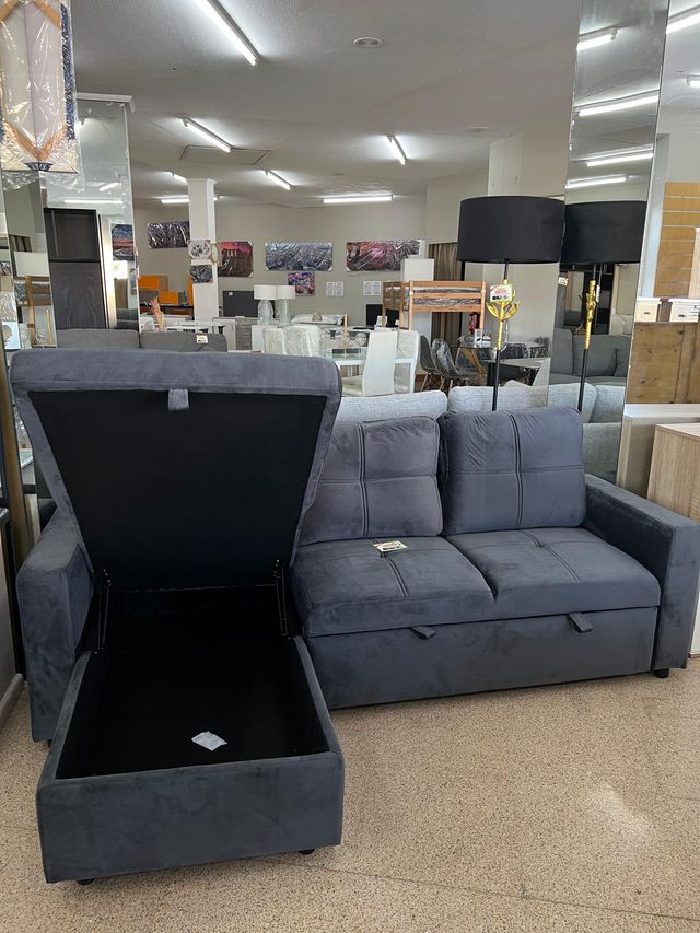 Sofá Cama Chaiselongue Gris Reversible