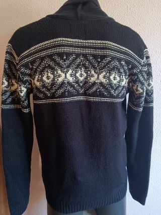 Cárdigan azul con estampado geométrico Talla XL