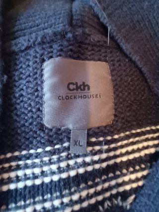 Cárdigan azul con estampado geométrico Talla XL