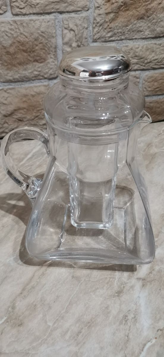 Caraffa Vetro con Portaghiaccio e Coperchio Argent