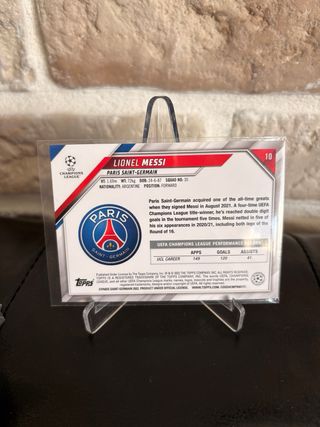 Cromo Leo Messi PSG Champions League topps 
