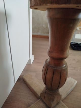 PIE MESA ANTIGUO MADERA 
