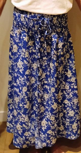 Falda larga Zara azul con abertura