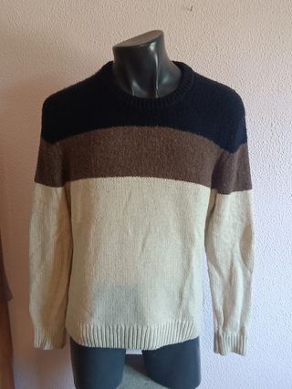 Jersey Hombre XL Negro, Marrón, Beige