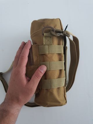 Bolso molle porta botella con correa [Caqui] 27x11
