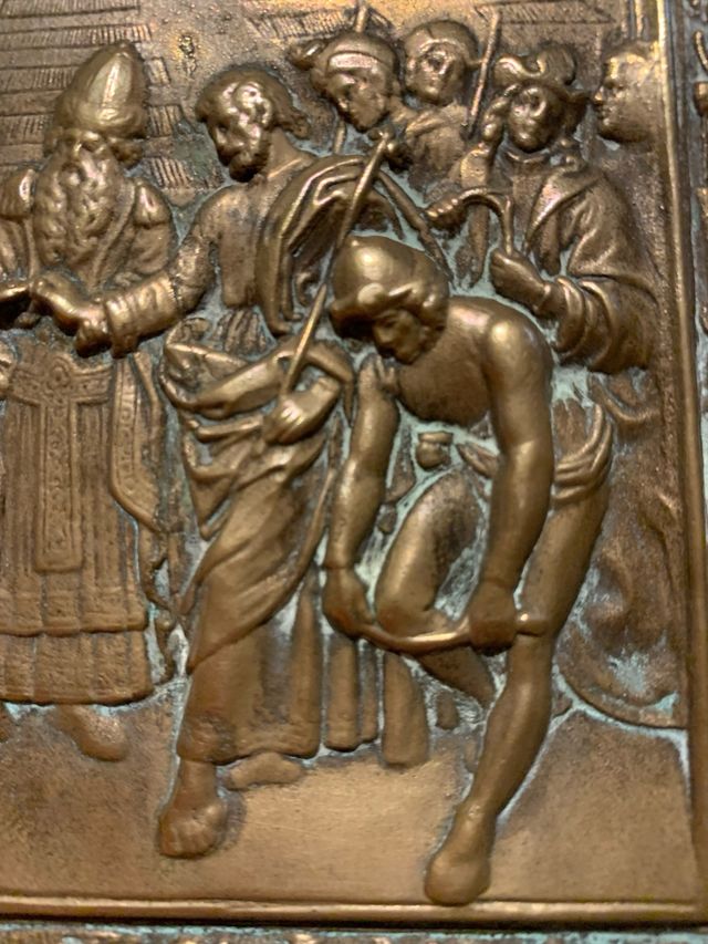 Formella in bronzo dorato