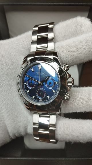 Reloj Seiko Mod Daytona Azul Marino Gris Plateado