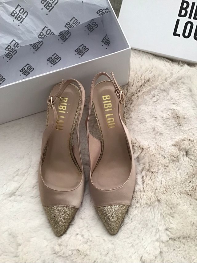Zapatos Bibi Lou champán y dorado T37
