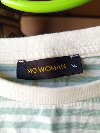 Camiseta Mo Woman Rayas Verdes Talla XL