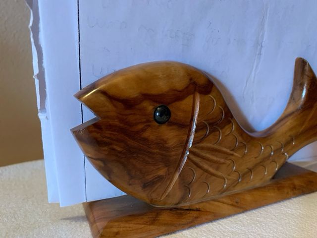 Portatovaglioli / portalettere legno ulivo