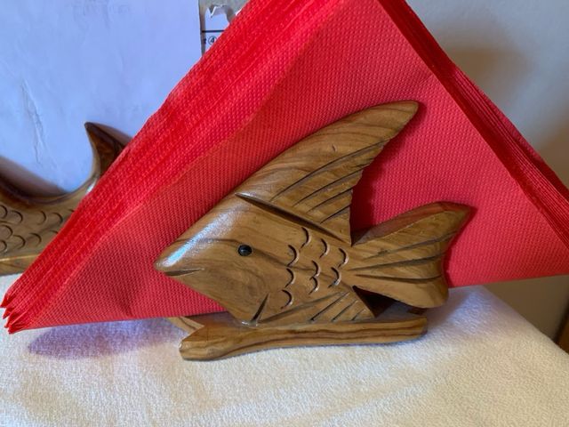 Portatovaglioli / portalettere legno ulivo