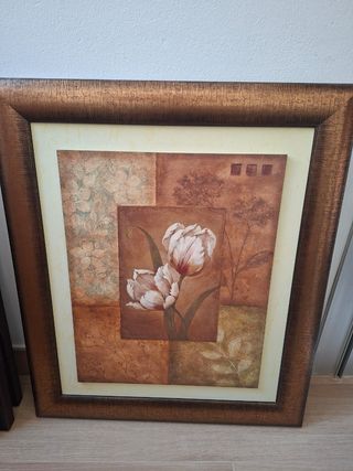 Cuadro Decorativo Tulipan Beige y Marrón