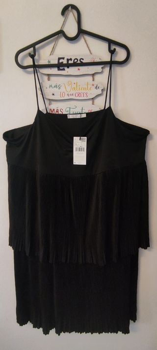 Vestido Negro Mango Talla XL Nuevo con Etiqueta
