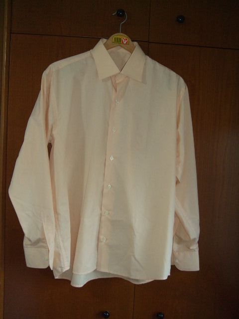 Camisa masculina de manga comprida de salmão