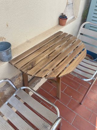 Mesa Balcón Plegable Ikea Askholmen Madera