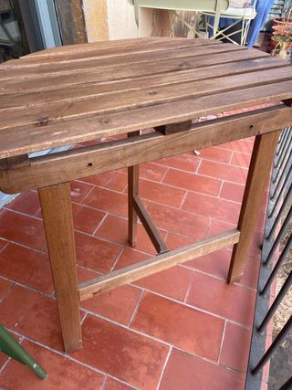 Mesa Balcón Plegable Ikea Askholmen Madera