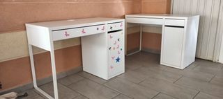 2 scrivanie bianche per bambini Ikea