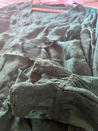Blusa Zara plumeti verde