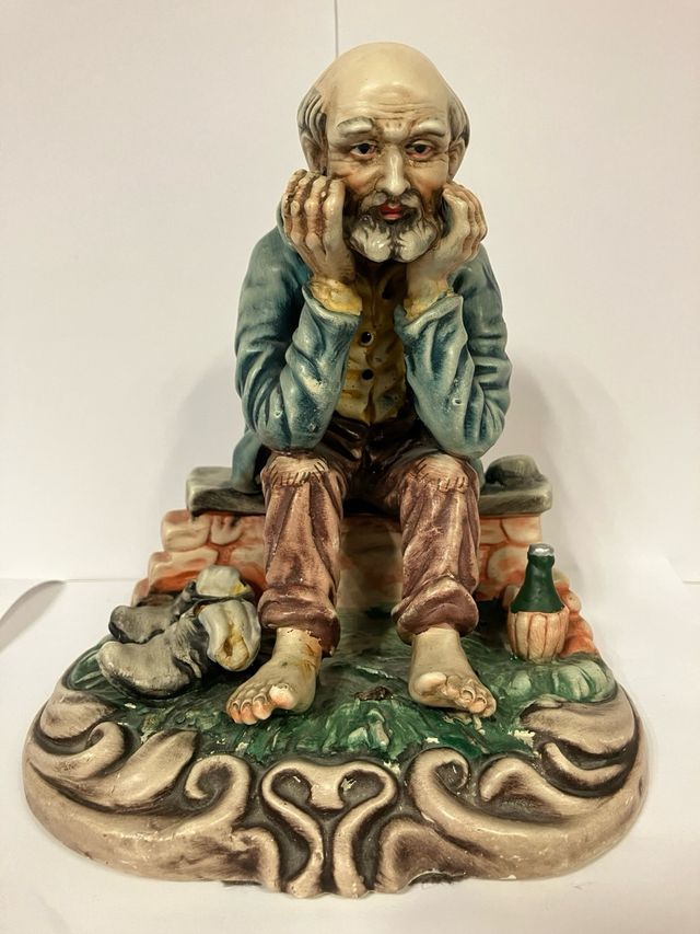 Figuras de arcilla cerámica: payaso niña y anciano