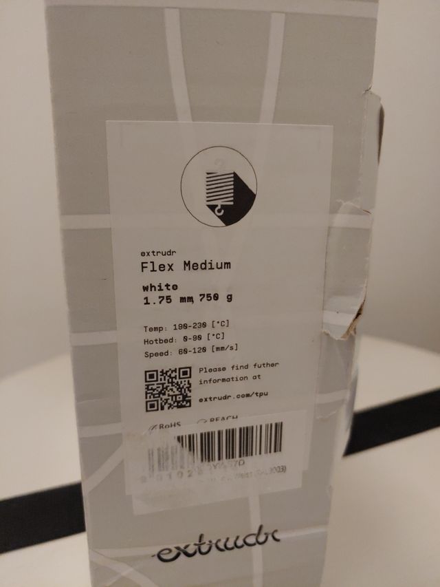 Extrudr Flex Medium Filamento Bianco 1.75mm 750g