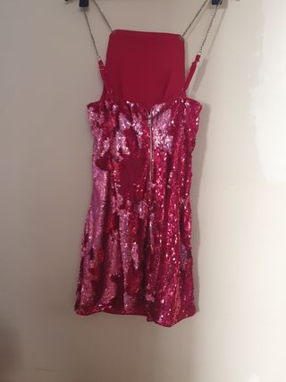 Vestido de fiesta lentejuelas rosa