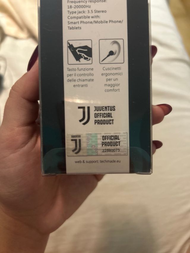 Auricolari Juventus con filo nuove mai utilizzate
