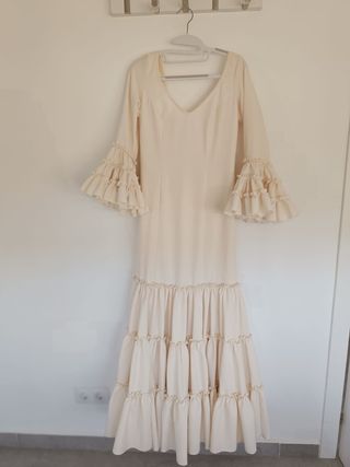 Traje Flamenca Raquel Poza Hueso Talla 38