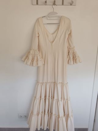Traje Flamenca Raquel Poza Hueso Talla 38