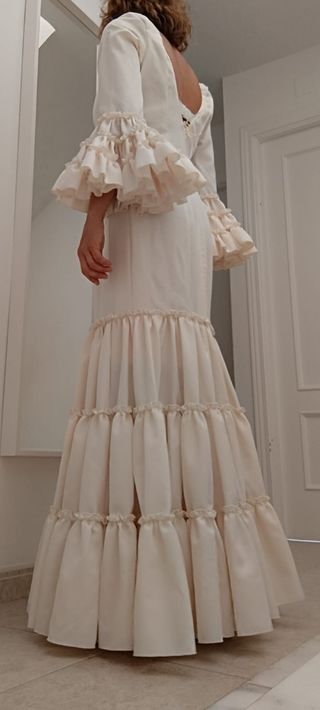 Traje Flamenca Raquel Poza Hueso Talla 38