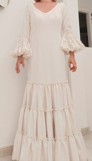 Traje Flamenca Raquel Poza Hueso Talla 38