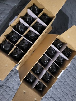 20 Lanterne Nere con Candela LED