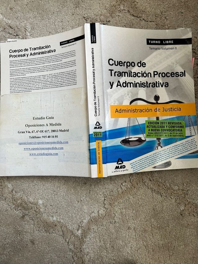 libro temario Cuerpo de tramitación procesal y adm