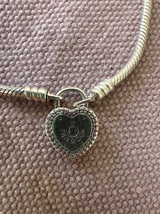 Pulsera Pandora Corazón Rosa Plata 925 original