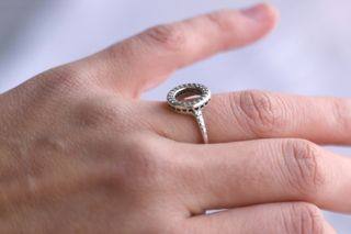 Anillo Plata 925 círculo con brillantes