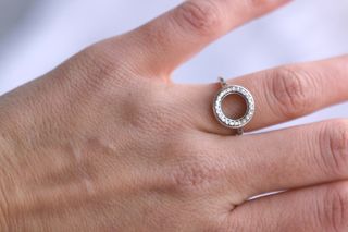 Anillo Plata 925 círculo con brillantes
