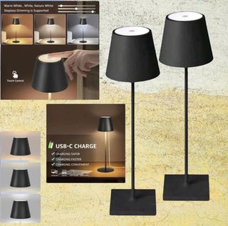 2x LAMPADA da tavolo LED ricaricabile a batteria 