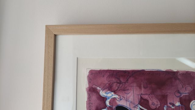 Acuarela Alfonso Sucasas 1993.Jinete y ciclista