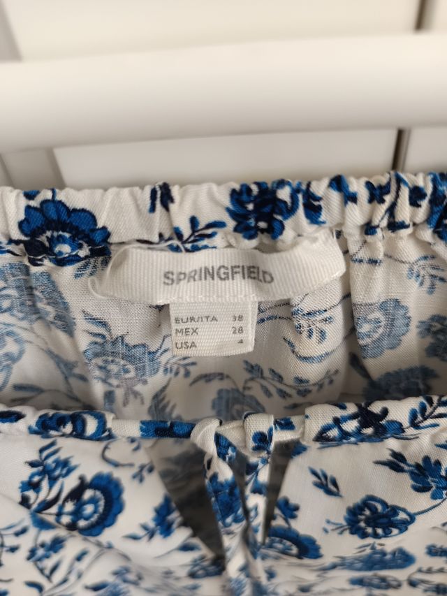 Blusa Estampada Azul y Blanca