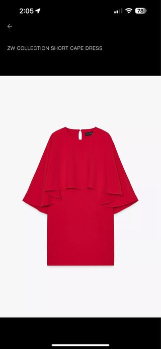 Vestido ZW Collection Zara Rojo