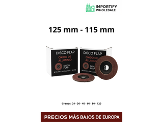 10 Discos Flap 115 y 125 mm Óxido de Aluminio
