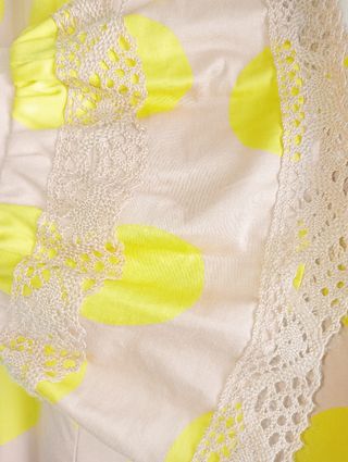 Traje Flamenca Beige y Amarillo Hecho a Mano