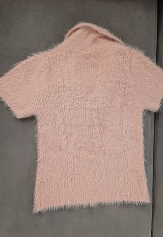 Jersey Zara Rosa Peludo Manga Corta

