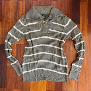 Ralph Lauren Jumper Khaki Rayas Talla XL