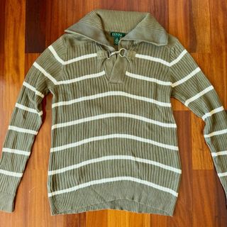 Ralph Lauren Jumper Khaki Rayas Talla XL