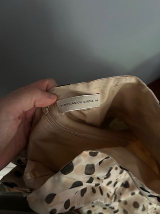 Vestido lunares Purificación García beige/negro