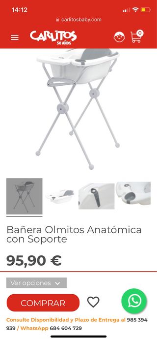 Bañera bebé Olmitos con soporte